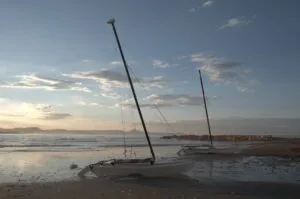 Playa Els Molins Denia Alicante barcos en la arena