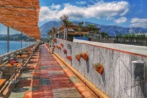 Marina de Denia paseo terrazas Marina de Denia Alicante uan de las terrazas del paseo junto al mar