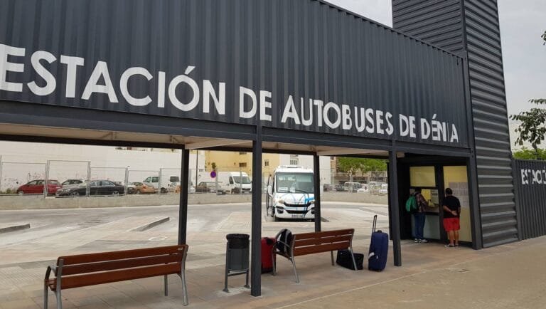 estación de autobuses de Denia, nueva estación provisional de autobuses de Denia.