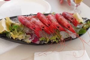 Gambas en un chiringuito de Denia