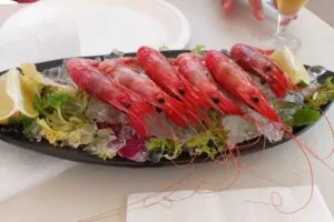 Gambas en un chiringuito de Denia