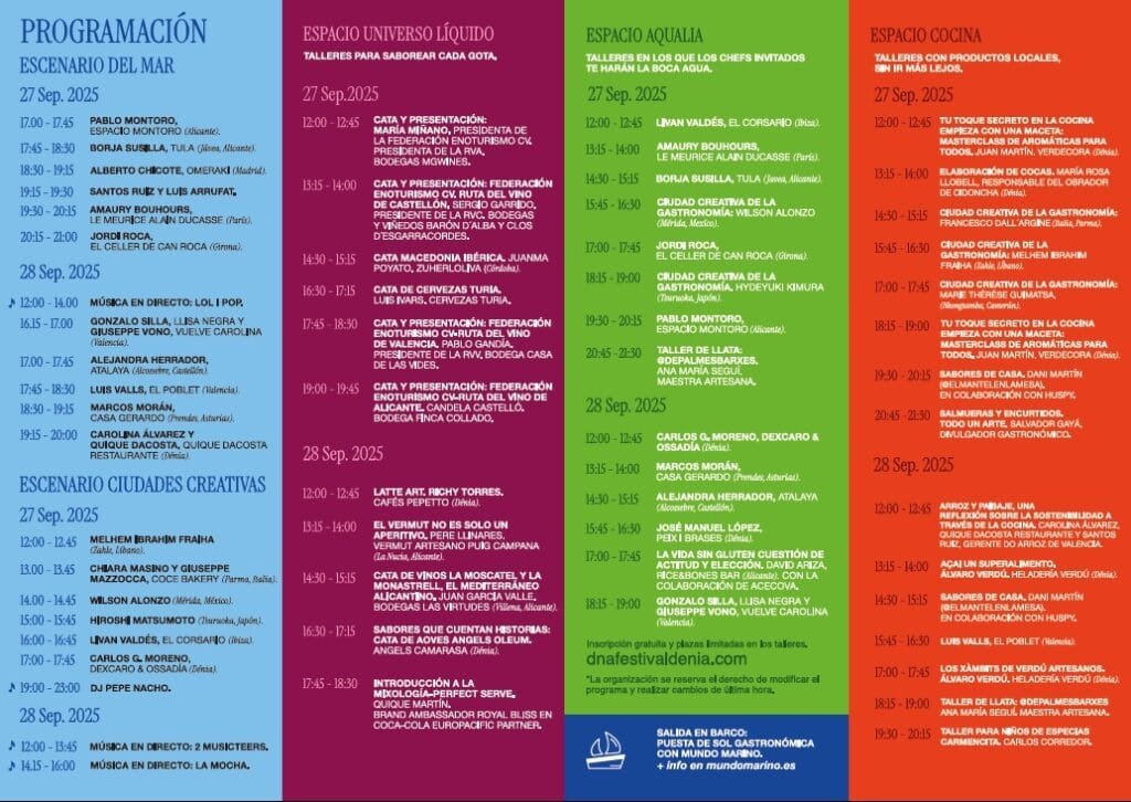 DNA Festival Gastronómico Denia 2025 Programación